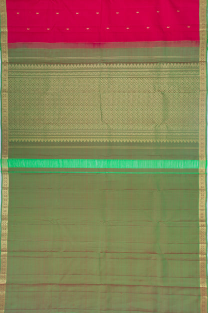 Kanchipuram Silk Butta Redish Pink Saree