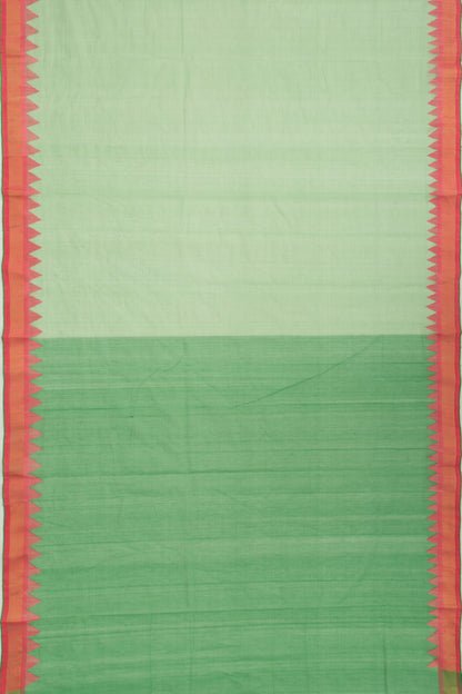 Ponduru Handspun Cotton Jamdani Butta Pastel Green Saree