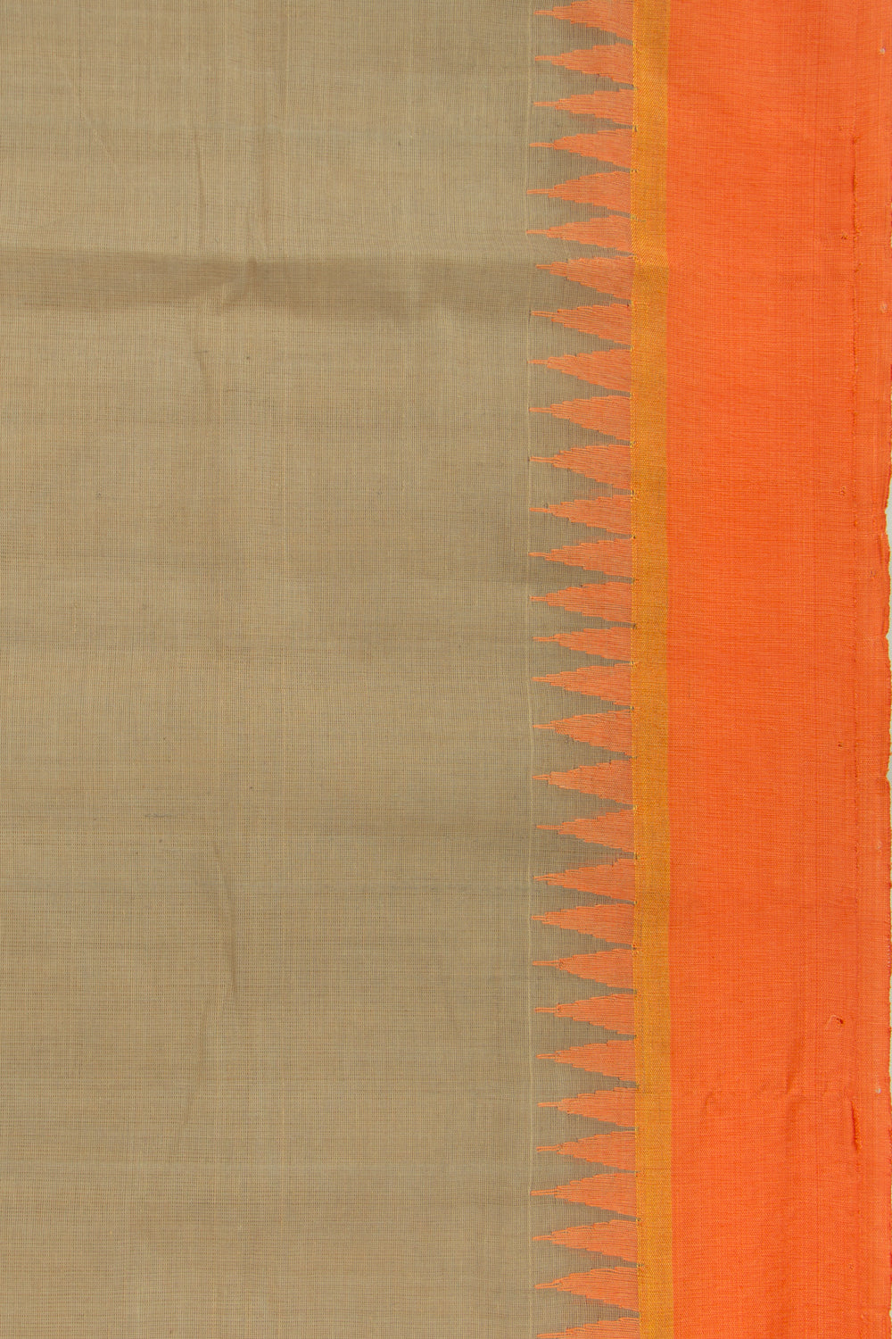 Ponduru Handspun Cotton Plain Brown Saree