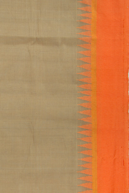 Ponduru Handspun Cotton Plain Brown Saree