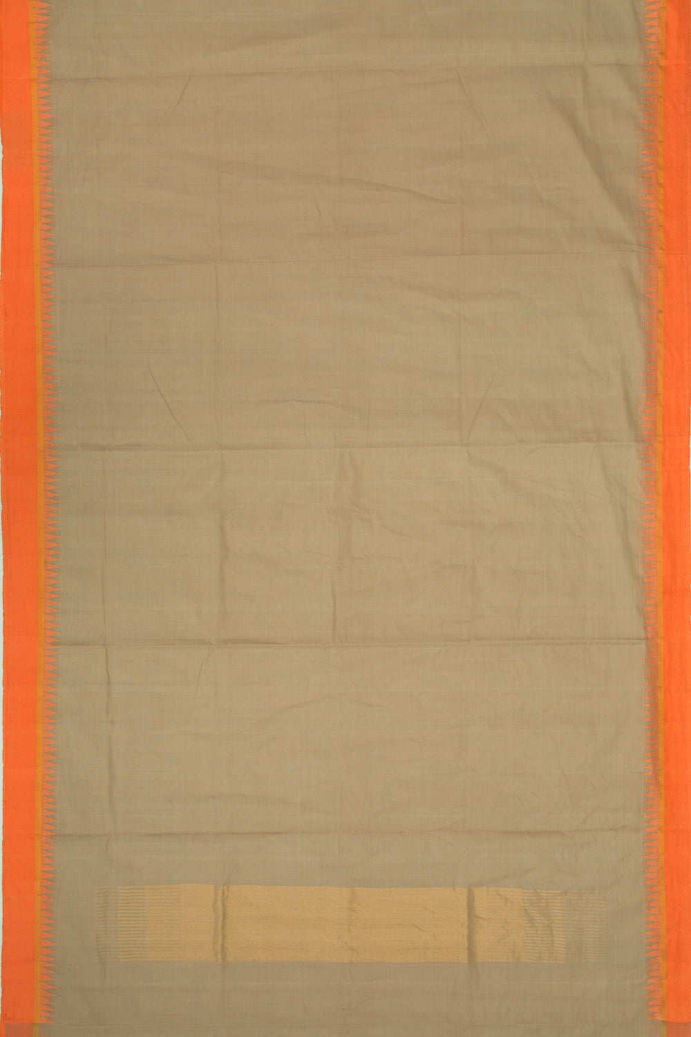 Ponduru Handspun Cotton Plain Brown Saree