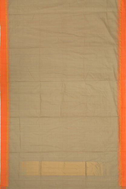 Ponduru Handspun Cotton Plain Brown Saree