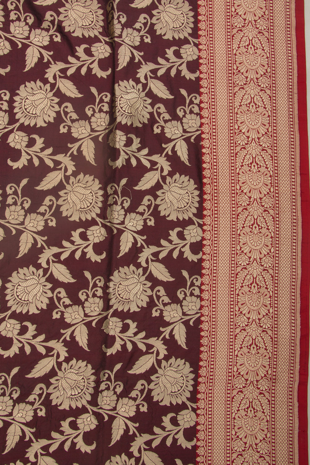 Banarasi Silk Jaal Brown Saree