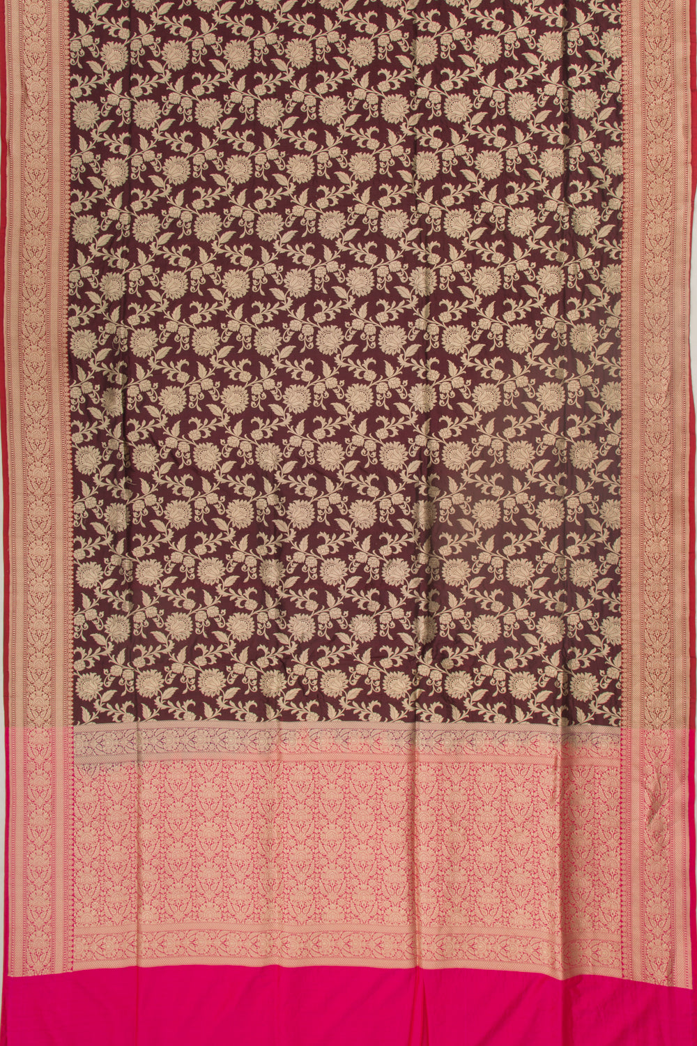 Banarasi Silk Jaal Brown Saree