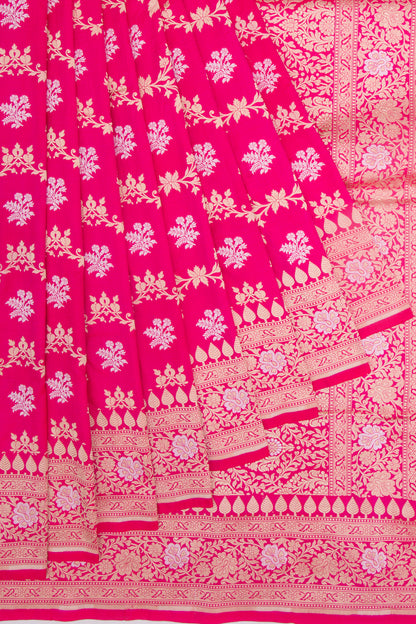 Banarasi Silk Jaal Pink Saree