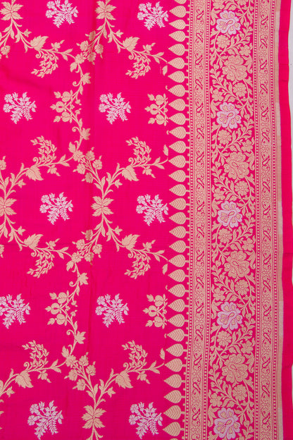 Banarasi Silk Jaal Pink Saree
