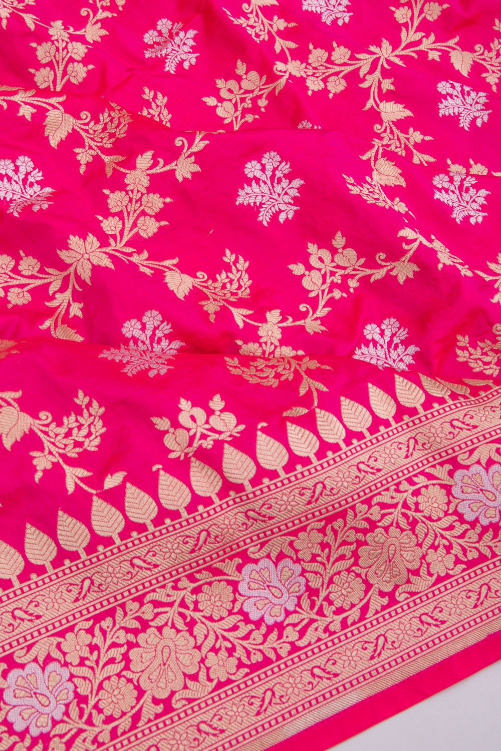 Banarasi Silk Jaal Pink Saree