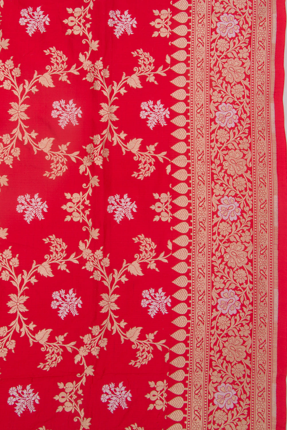 Banarasi Silk Jaal Red Saree