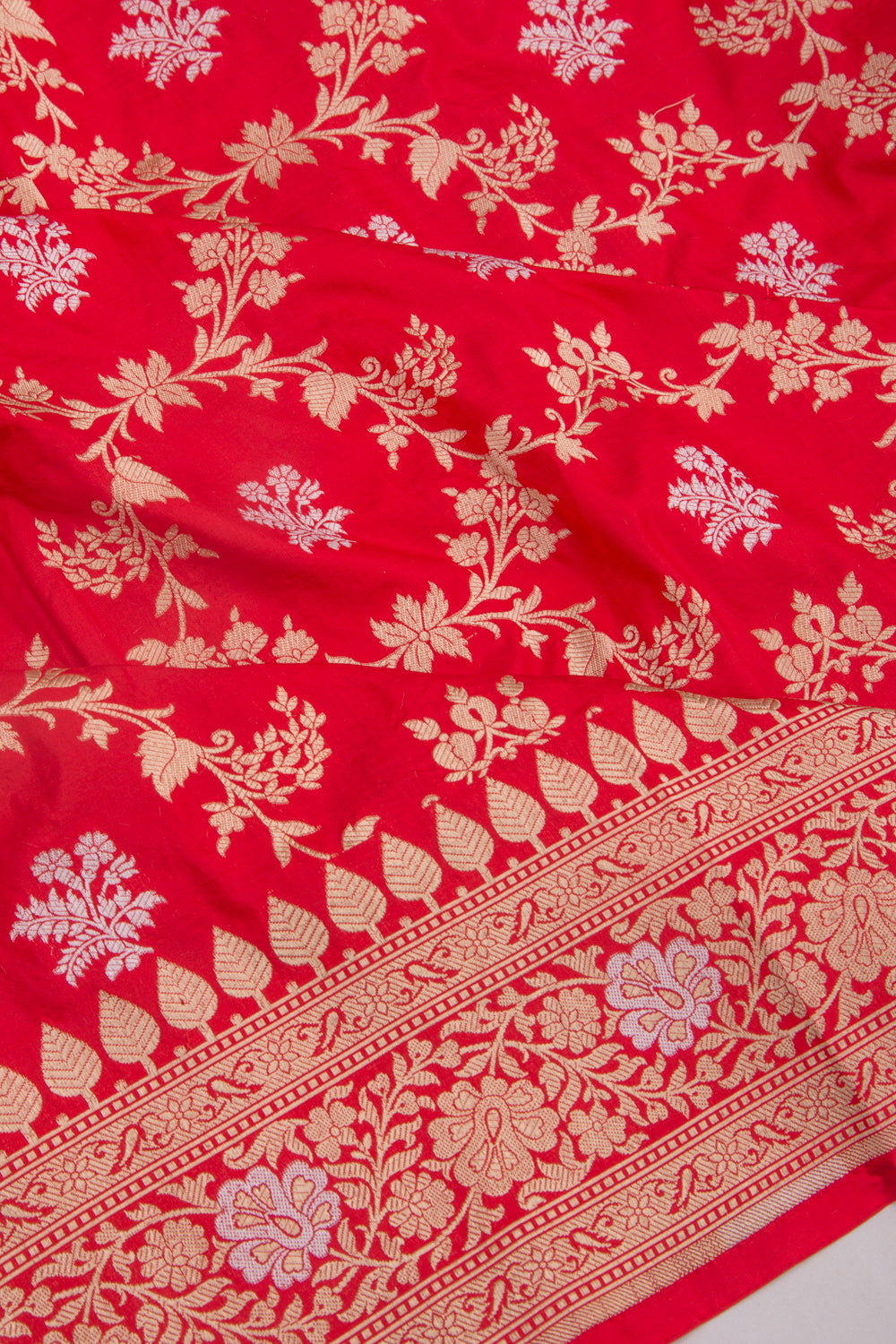 Banarasi Silk Jaal Red Saree