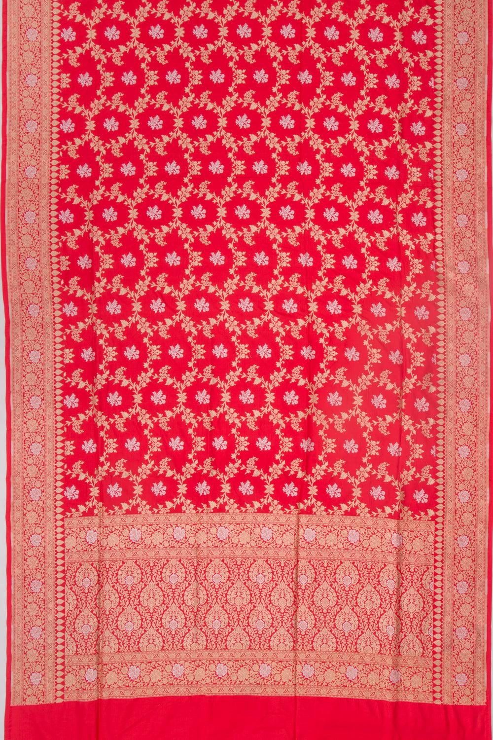 Banarasi Silk Jaal Red Saree