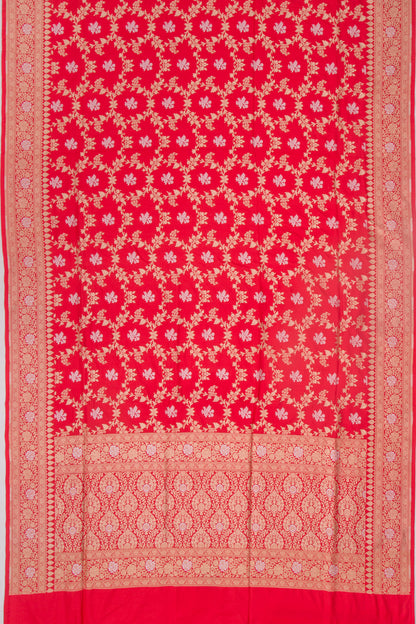 Banarasi Silk Jaal Red Saree