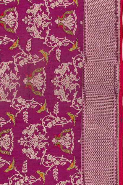 Banarasi Silk Jaal Purple Saree