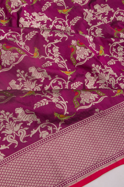 Banarasi Silk Jaal Purple Saree