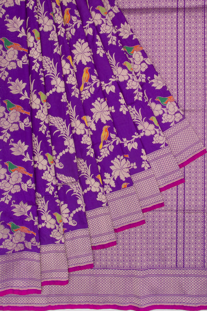 Banarasi Silk Jaal Violet Saree
