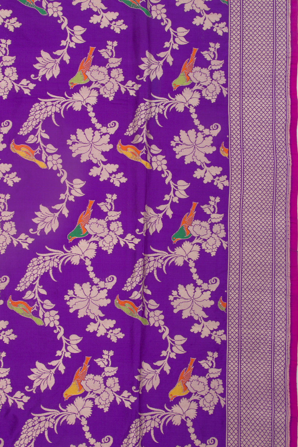Banarasi Silk Jaal Violet Saree