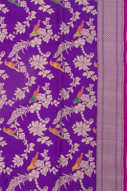 Banarasi Silk Jaal Violet Saree