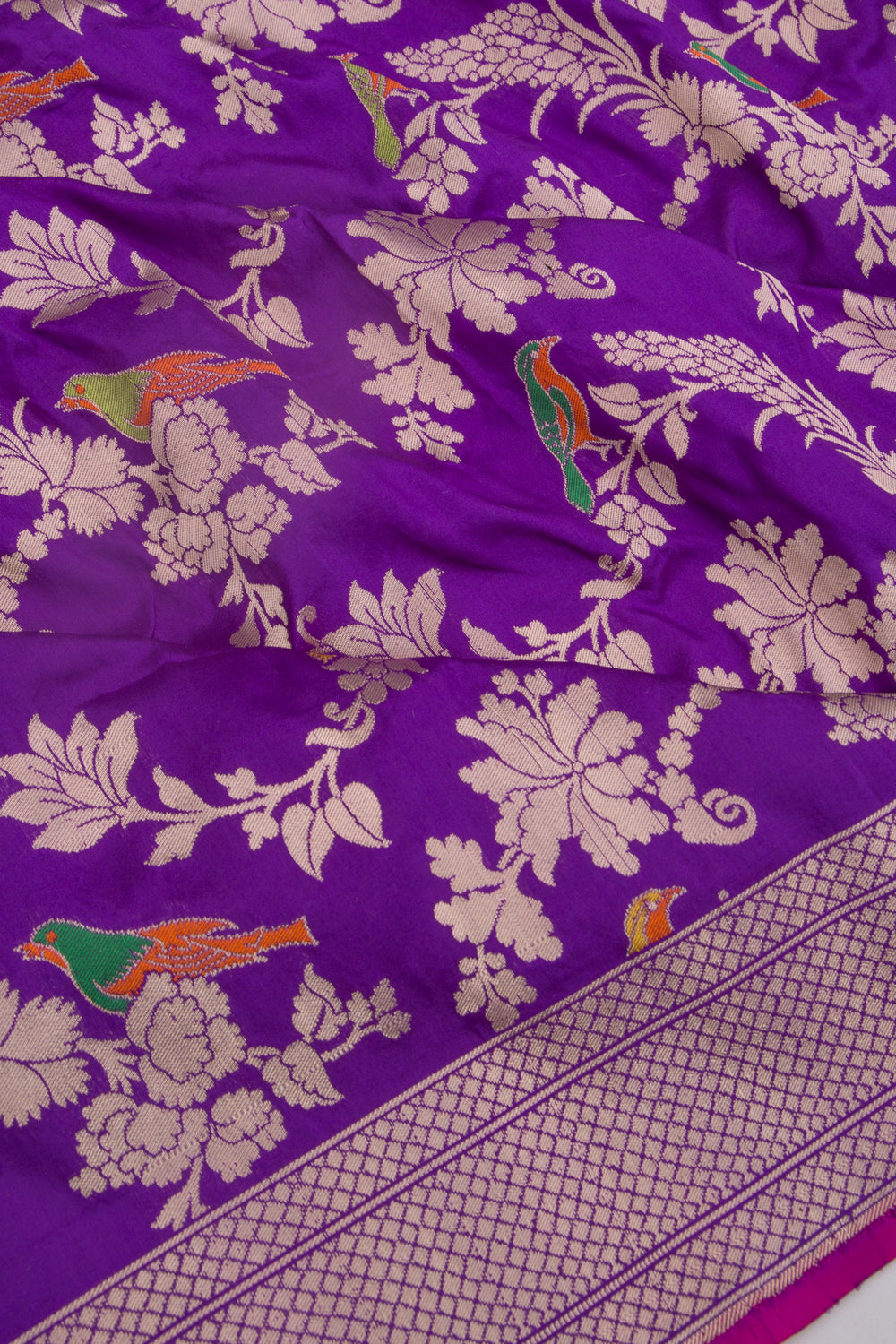 Banarasi Silk Jaal Violet Saree