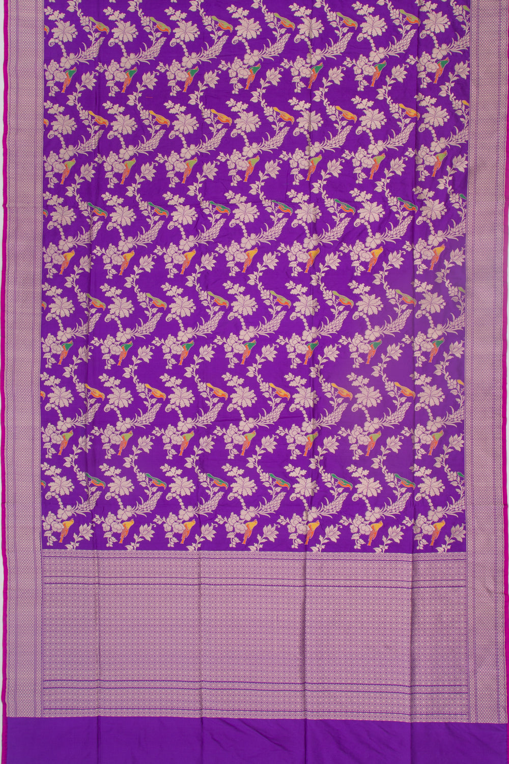 Banarasi Silk Jaal Violet Saree