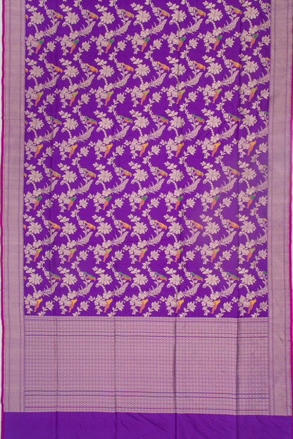 Banarasi Silk Jaal Violet Saree