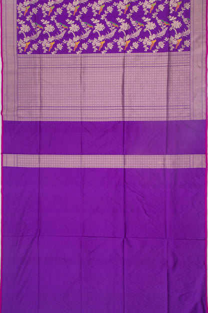 Banarasi Silk Jaal Violet Saree