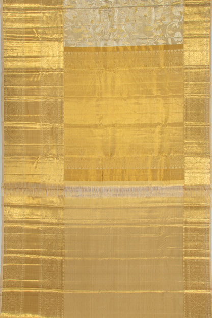 Kanchipuram Silk Tissue Jaal Gold Saree