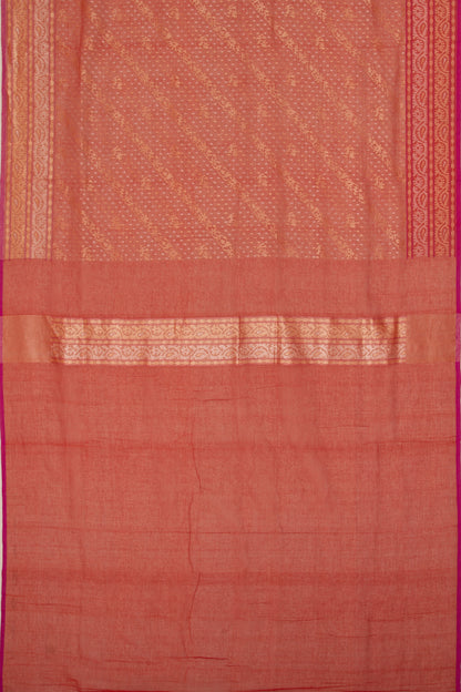 Banarasi Handspun Cotton Jamdani Raktambari Saree