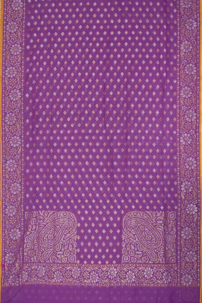 Banarasi Handspun Cotton Jamdani Violet Saree