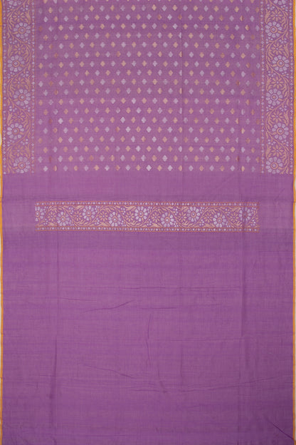 Banarasi Handspun Cotton Jamdani Violet Saree