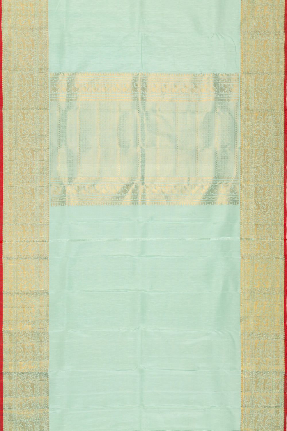 Kanchi Linen Plain Mint Green Saree