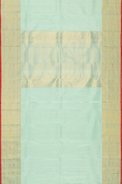 Kanchi Linen Plain Mint Green Saree