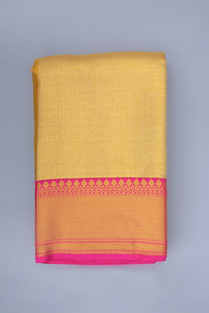 Kanchipuram Silk Tissue Brocade Gold Dhoti 8X3 Muzham
