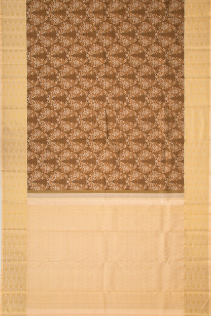 Kanchipuram Silk Brocade Snuff Brown Saree