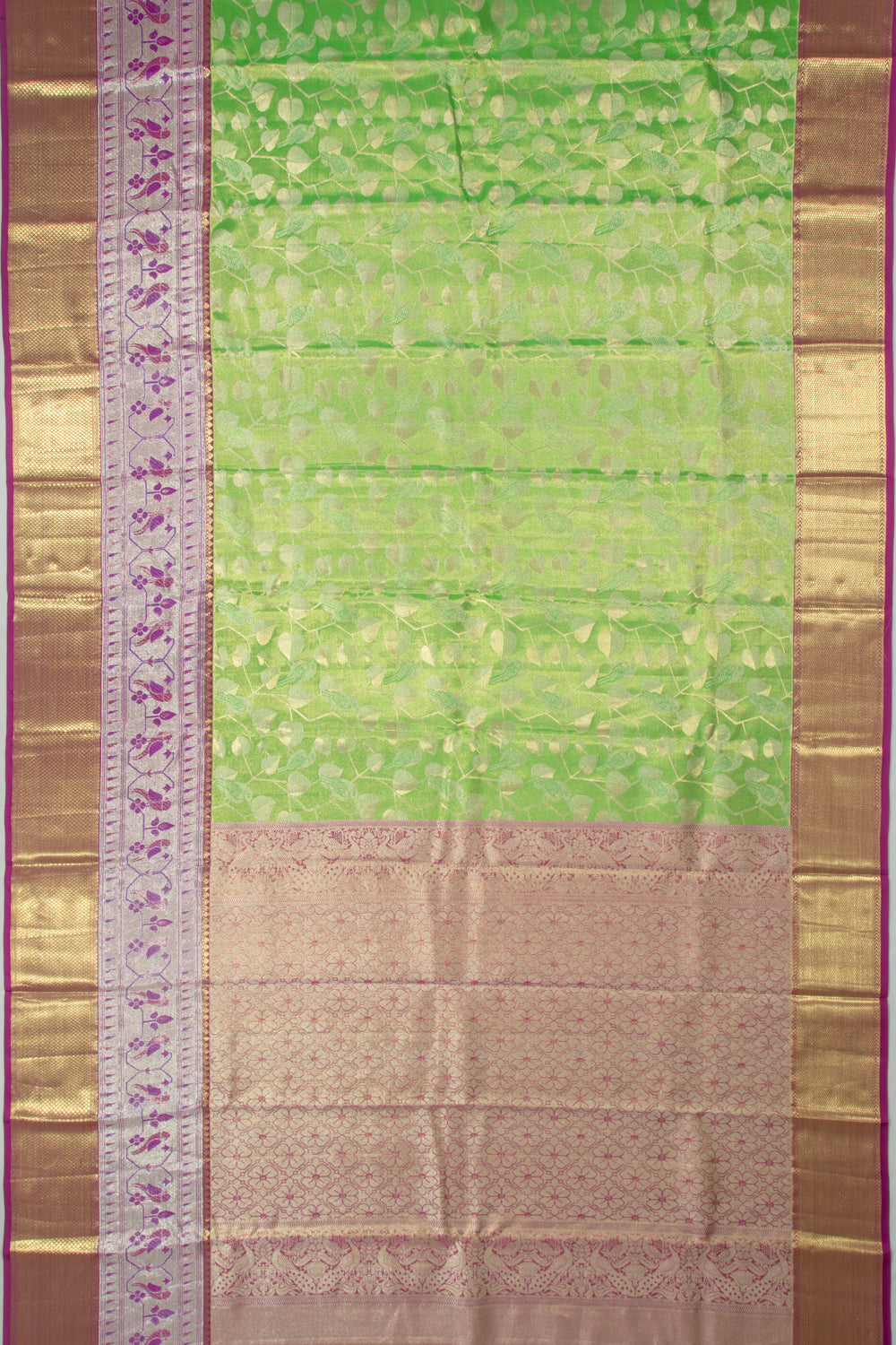 Taranga Kanchi Silk Tissue Jaal Green Saree