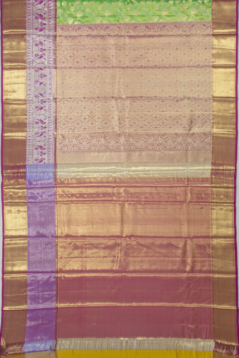 Taranga Kanchi Silk Tissue Jaal Green Saree