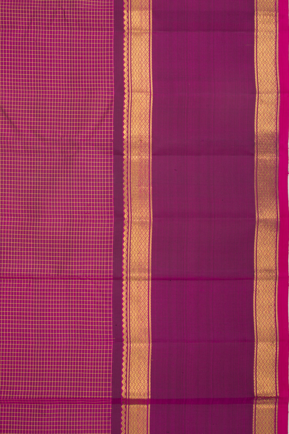 Kanchipuram Silk Checks Purple Saree