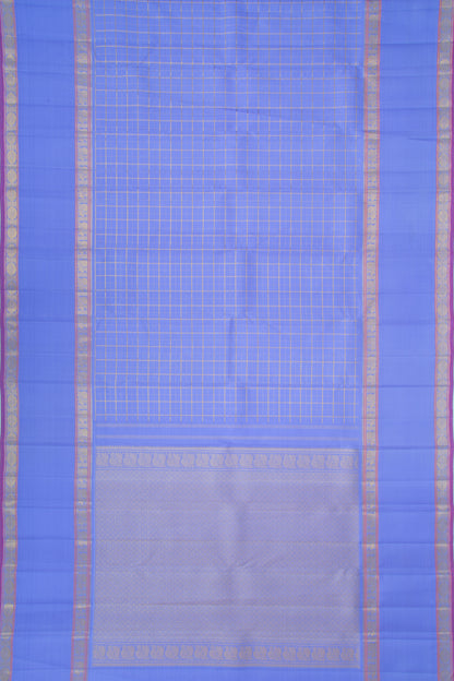 Kanchipuram Silk Checks Violet Saree