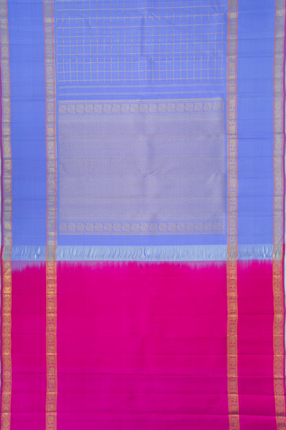 Kanchipuram Silk Checks Violet Saree