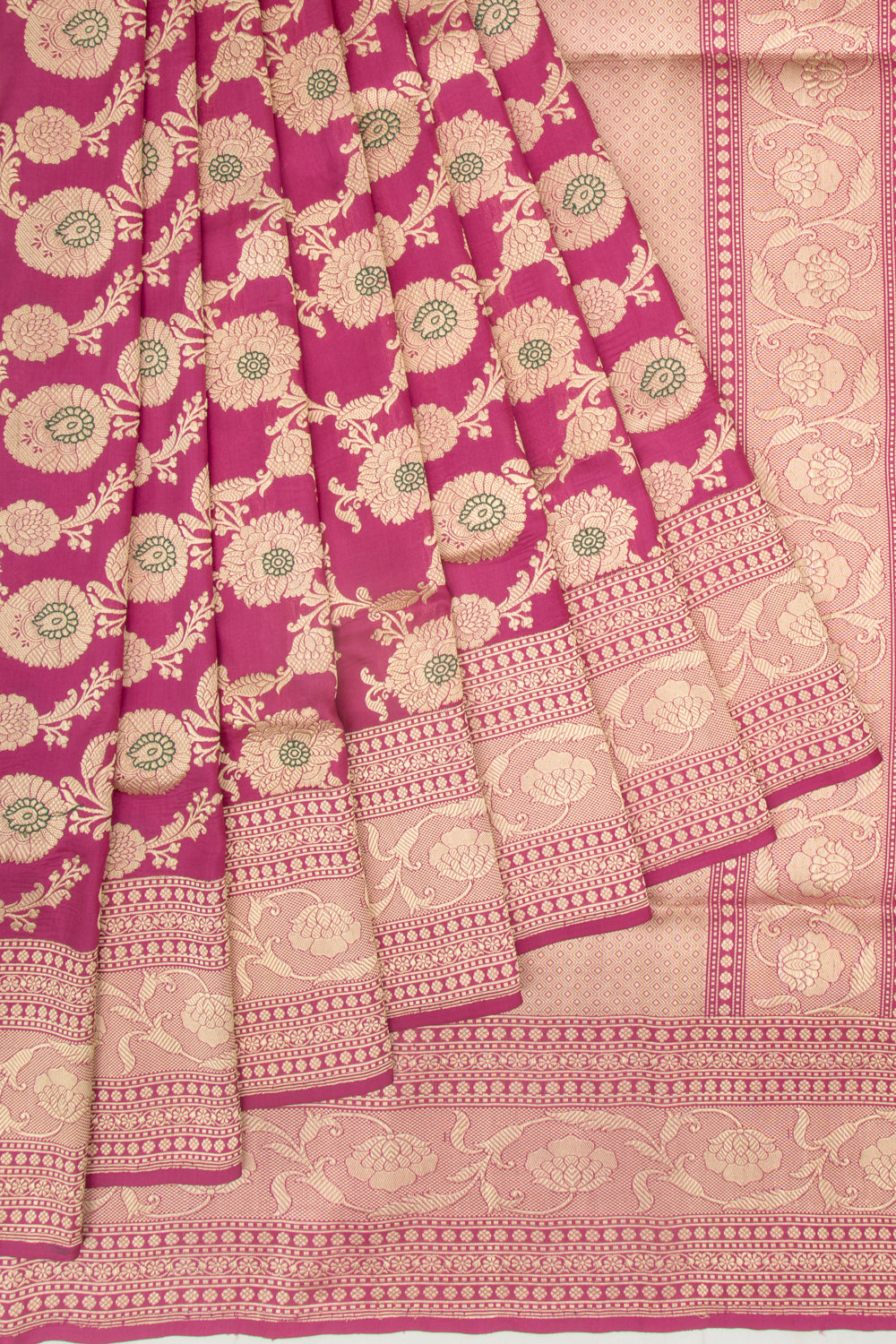 Banarasi Silk Kadwa Jaal Pink Saree