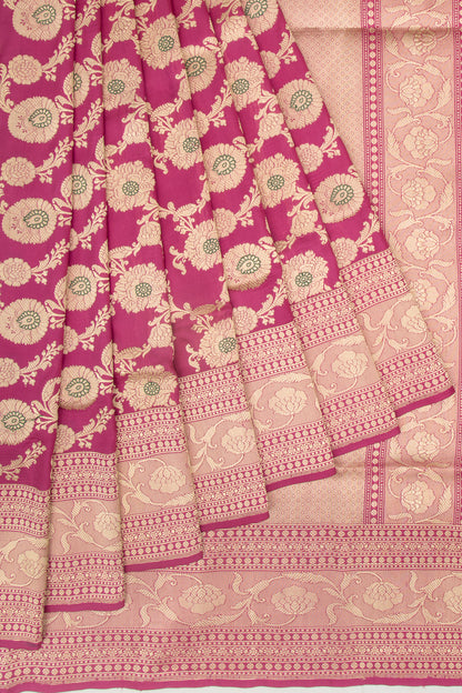 Banarasi Silk Kadwa Jaal Pink Saree