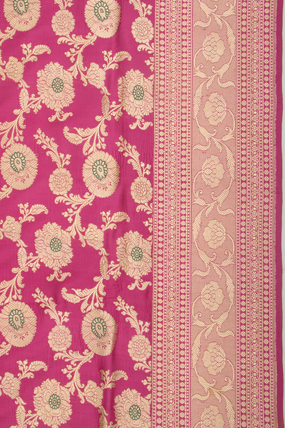 Banarasi Silk Kadwa Jaal Pink Saree