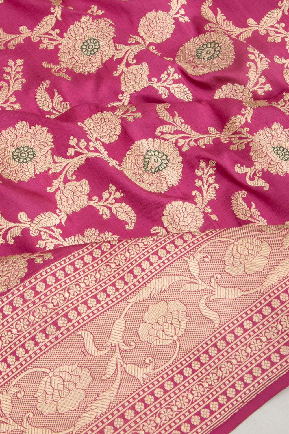 Banarasi Silk Kadwa Jaal Pink Saree