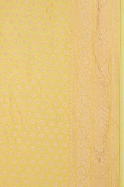 Banarasi Georgette Brocade Yellow Saree