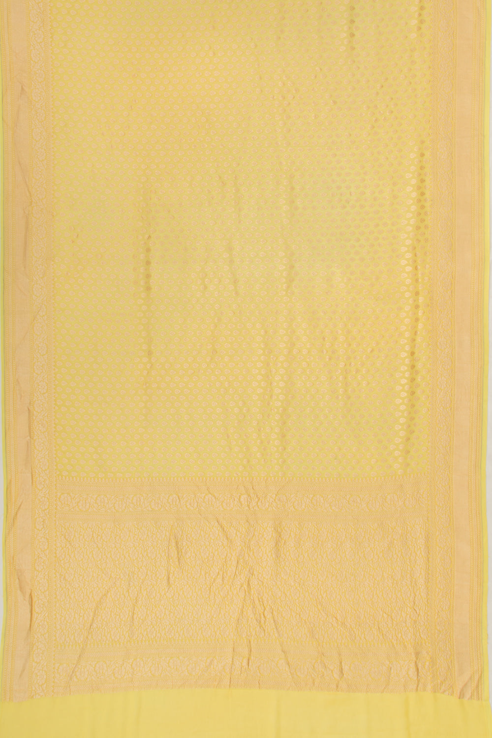 Banarasi Georgette Brocade Yellow Saree