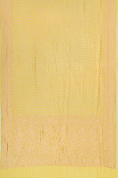 Banarasi Georgette Brocade Yellow Saree