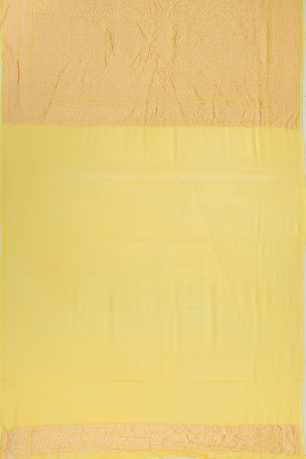 Banarasi Georgette Brocade Yellow Saree