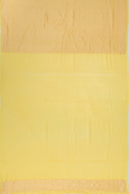 Banarasi Georgette Brocade Yellow Saree