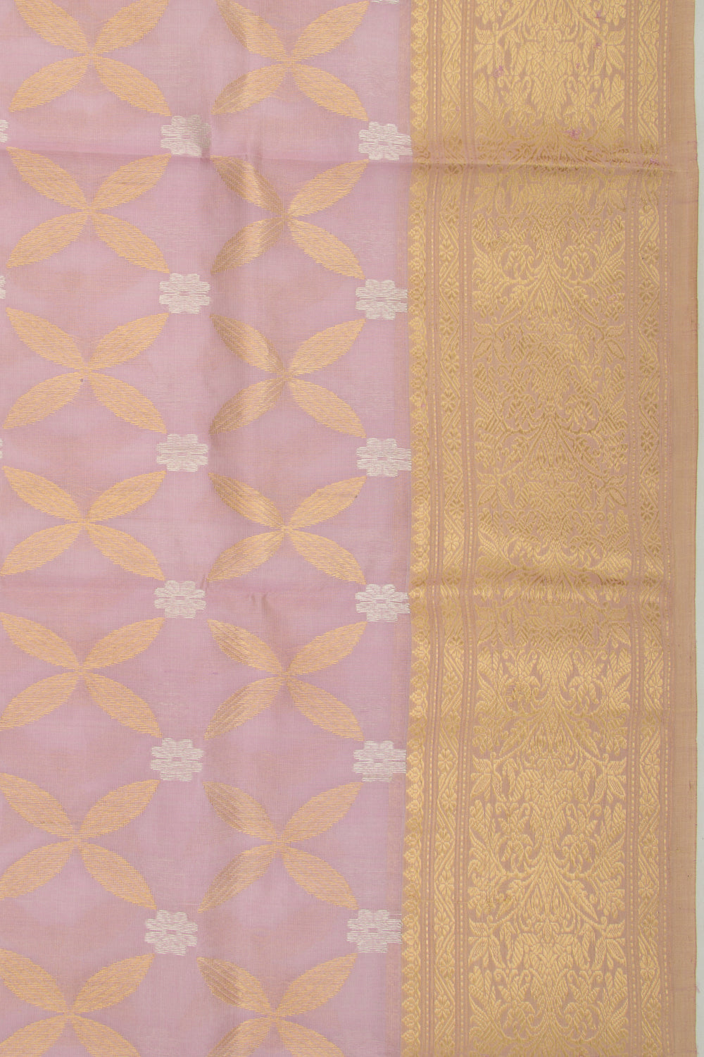 Chanderi Silk Brocade Lilac Saree