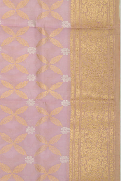 Chanderi Silk Brocade Lilac Saree