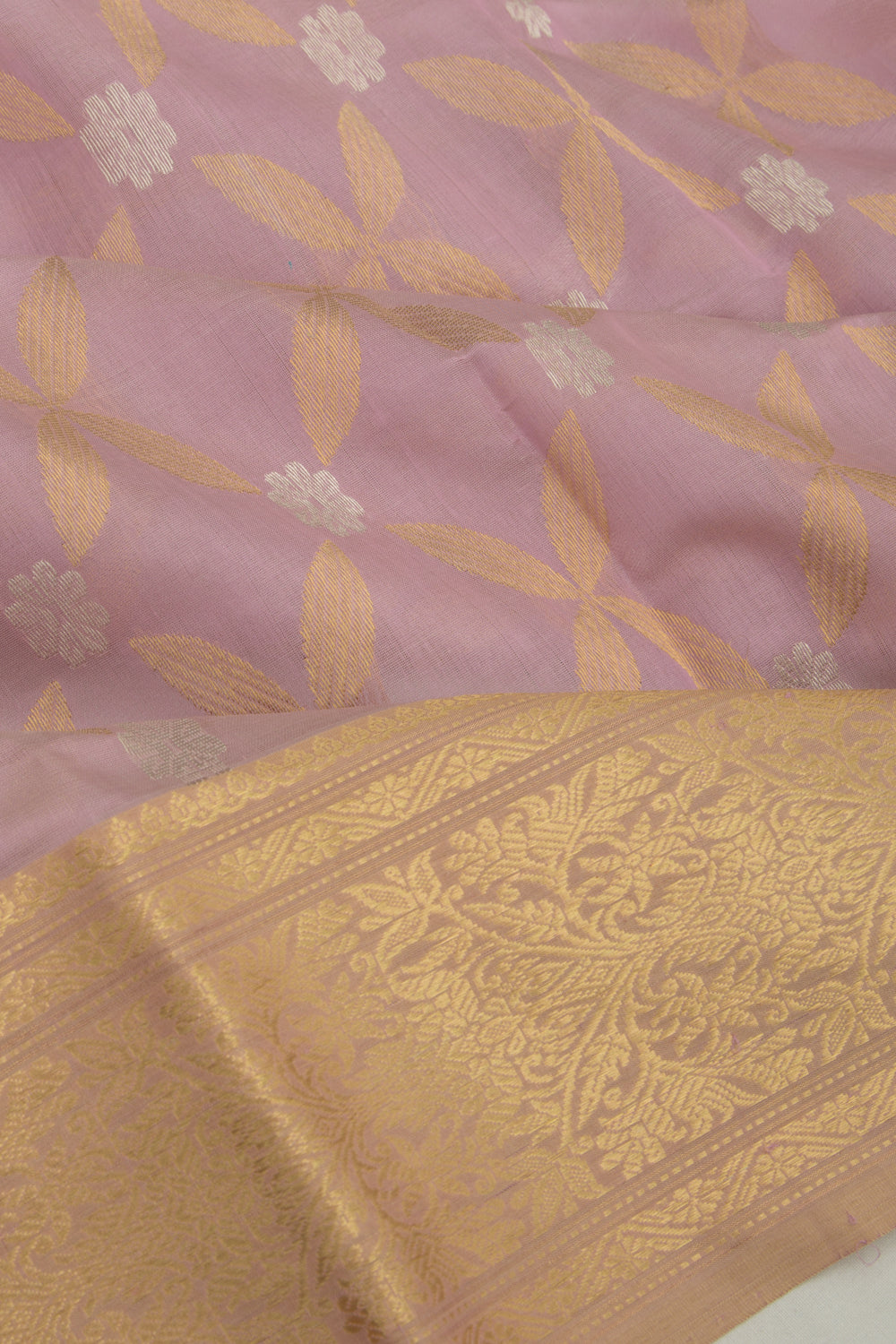 Chanderi Silk Brocade Lilac Saree