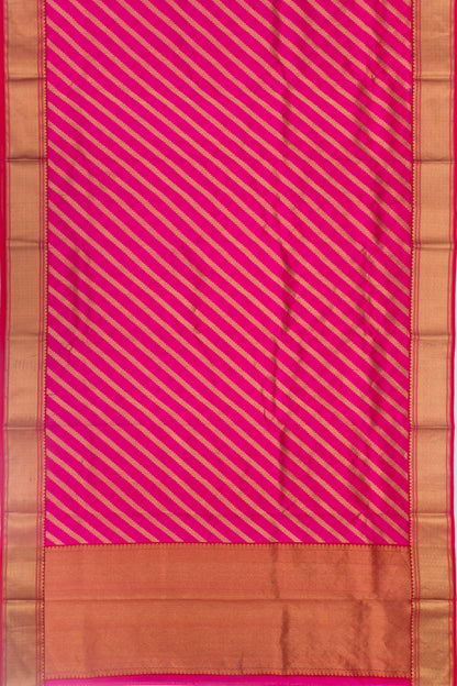 Chanderi Silk Diagonal Lines Pink Saree